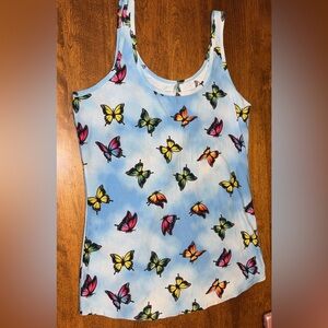 No Boundaries colorful Butterfly Tank Top